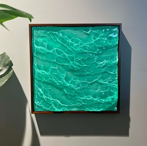 3D Ocean Art Schilderij – Luxe Handgemaakte Wanddecoratie
